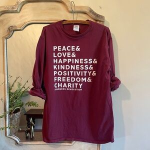 Kindness Graphic Maroon Long Sleeve Tee